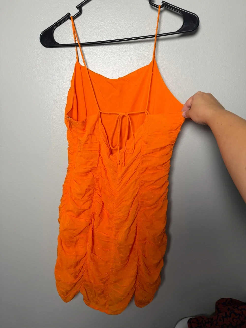 NWT Hello Molly Orange Ruched Bodycon Mini Dress US size 8